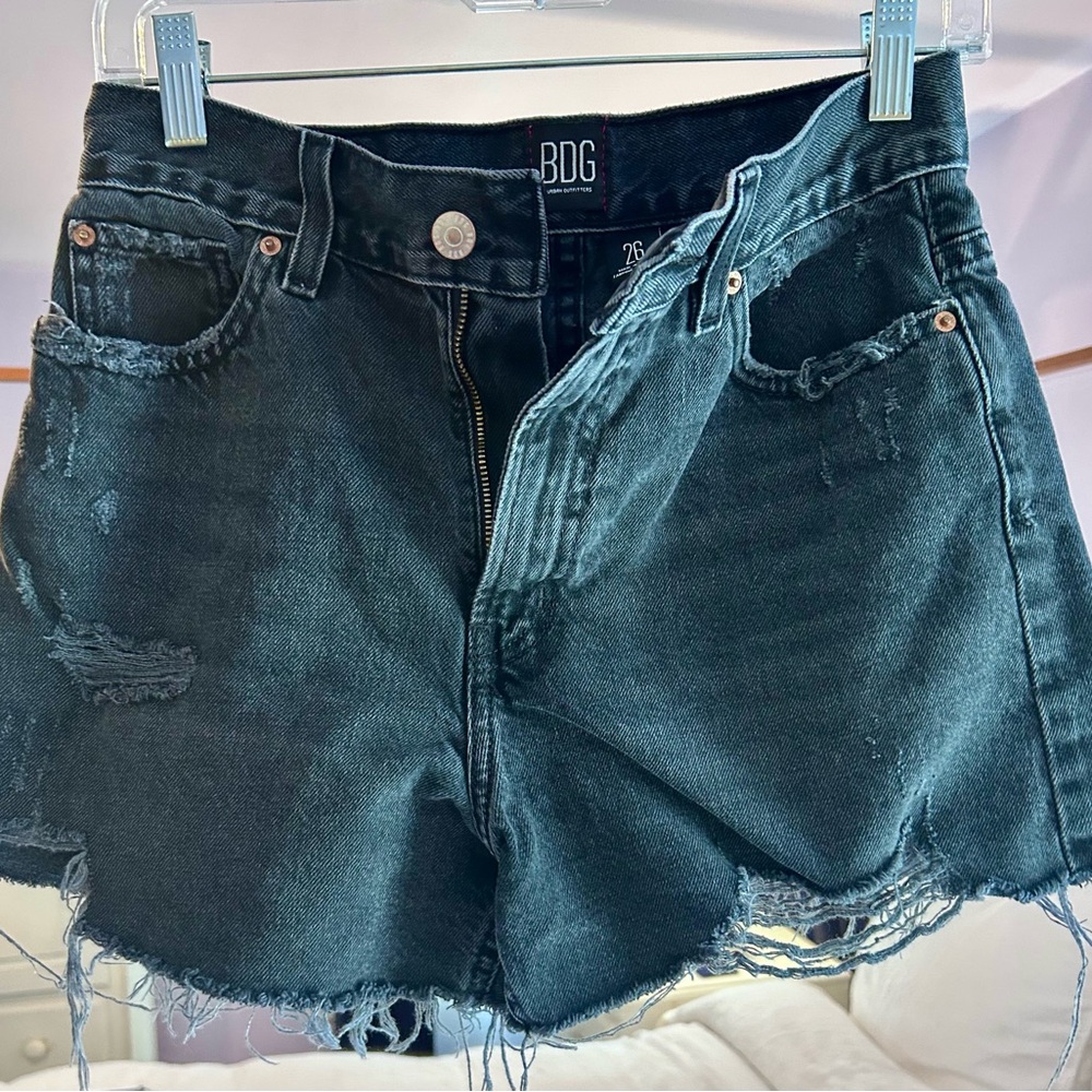 BDG Urbam Outfitters Women's  Distressed Black Denim Shorts